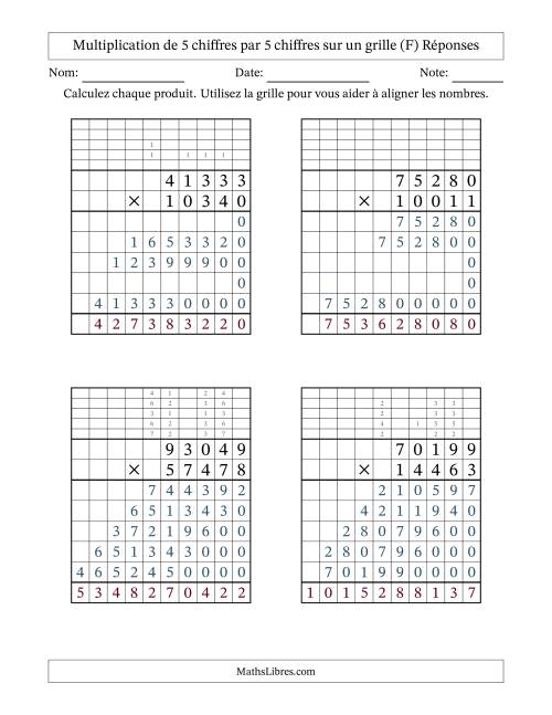 Multiplication de 5 chiffres par 5 chiffres avec l'aide d'une grille avec retenue (F) page 2