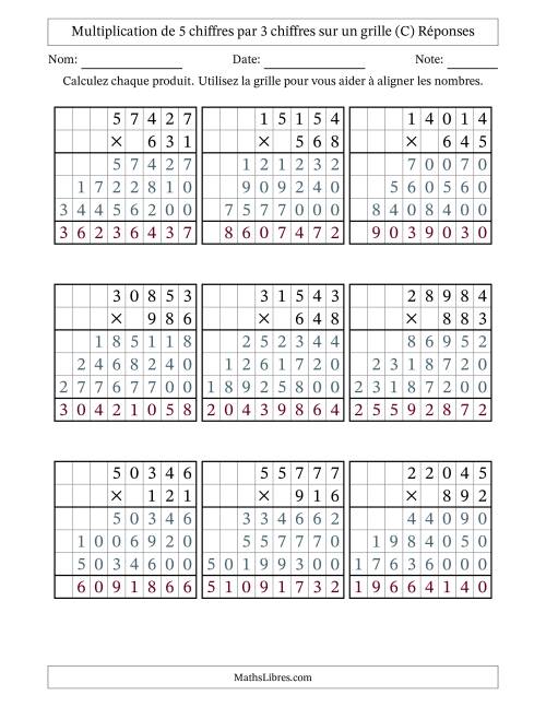 Multiplication de 5 chiffres par 3 chiffres avec l'aide d'une grille sans retenue (C) page 2