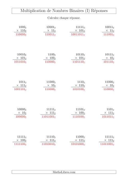 Multiplication de Nombres Binaires (Base 2) (I) page 2