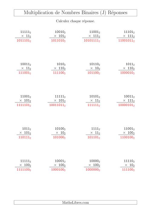 Multiplication de Nombres Binaires (Base 2) (J) page 2