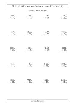 Multiplication de Nombres en Bases Diverses