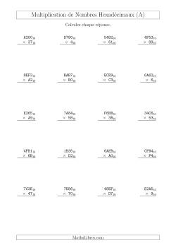 Multiplication de Nombres Hexadécimaux (Base 16)