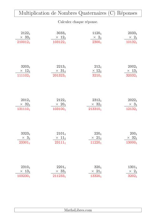 Multiplication de Nombres Quaternaires (Base 4) (C) page 2