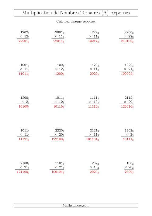 Multiplication de Nombres Ternaires (Base 3) (Tout) page 2