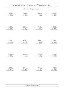 Multiplication de Nombres Vigésimaux (Base 20)