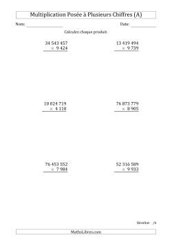 Multiplication d'un Nombre à 8 Chiffres par un Nombre à 4 Chiffres avec une Espace comme Séparateur de Milliers