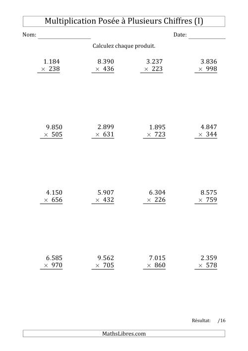 Multiplication d'un Nombre à 4 Chiffres par un Nombre à 3 Chiffres avec un Point comme Séparateur de Milliers (I)
