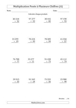 Multiplication d'un Nombre à 5 Chiffres par un Nombre à 2 Chiffres avec un Point comme Séparateur de Milliers