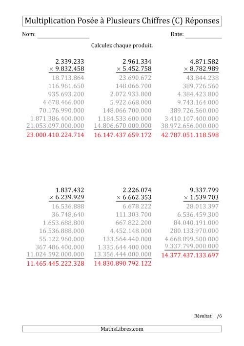 Multiplication d'un Nombre à 7 Chiffres par un Nombre à 7 Chiffres avec un Point comme Séparateur de Milliers (C) page 2