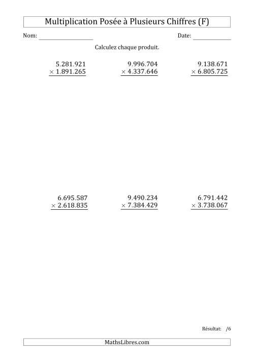 Multiplication d'un Nombre à 7 Chiffres par un Nombre à 7 Chiffres avec un Point comme Séparateur de Milliers (F)