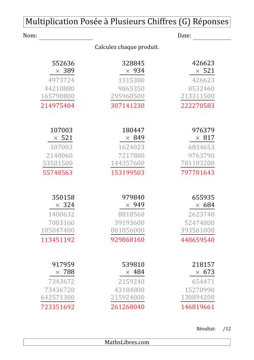 Multiplication d'un Nombre à 6 Chiffres par un Nombre à 3 Chiffres (G) page 2