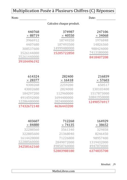 Multiplication d'un Nombre à 6 Chiffres par un Nombre à 5 Chiffres (C) page 2