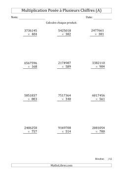 Multiplication d'un Nombre à 7 Chiffres par un Nombre à 3 Chiffres