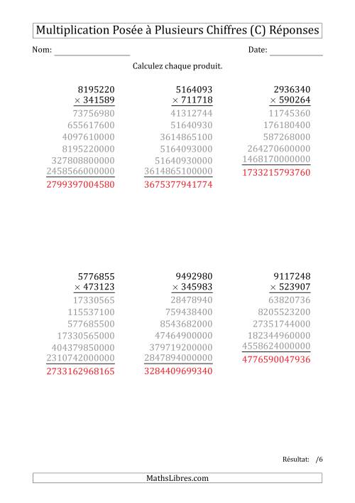 Multiplication d'un Nombre à 7 Chiffres par un Nombre à 6 Chiffres (C) page 2