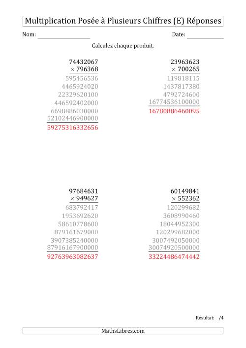 Multiplication d'un Nombre à 8 Chiffres par un Nombre à 6 Chiffres (E) page 2