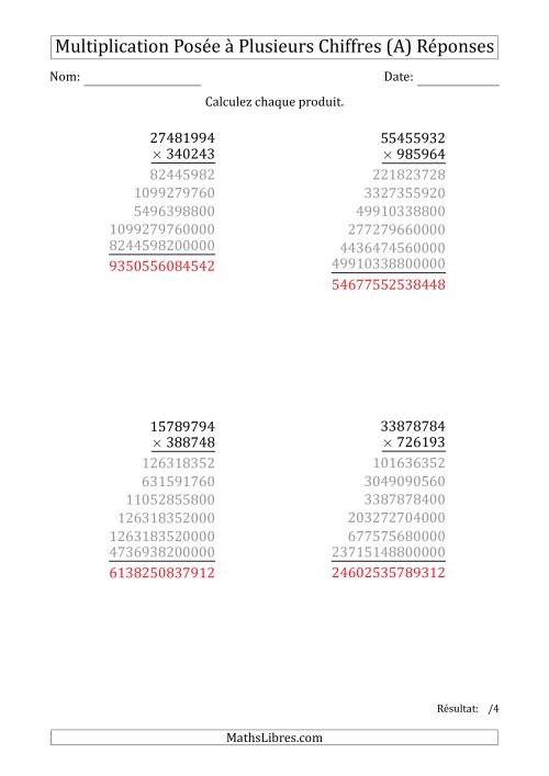 Multiplication d'un Nombre à 8 Chiffres par un Nombre à 6 Chiffres (Tout) page 2