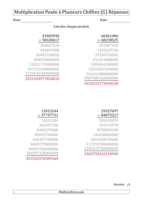 Multiplication d'un Nombre à 8 Chiffres par un Nombre à 8 Chiffres (G) page 2