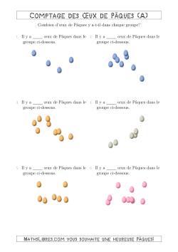 Comptage Jusqu'à 10 Œux de Pâques Arrangés en Forme Dispersée