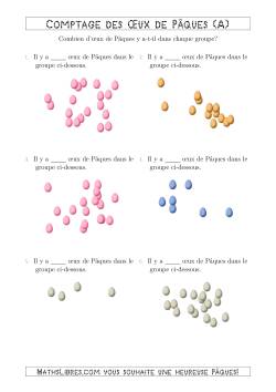 Comptage Jusqu'à 20 Œux de Pâques Arrangés en Forme Dispersée