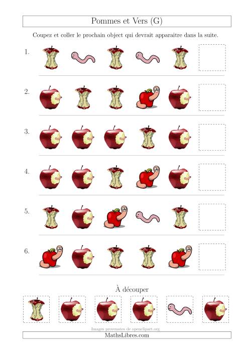 Patrons des Pommes et Vers avec Une Seule Particularité (Forme) (G)