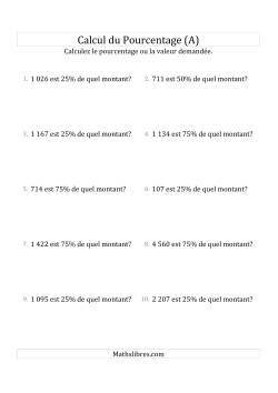 Calcul du Montant Original des Nombres Entiers et des Pourcentages Multiples de 25