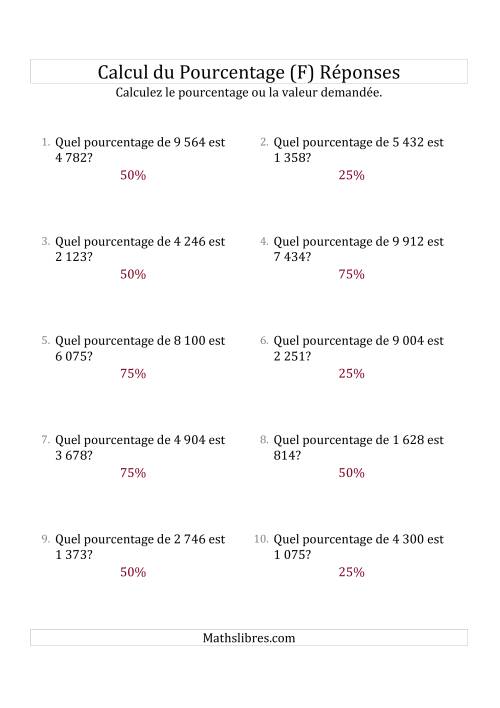 Calcul du Taux de en Pourcentage des Nombres Décimaux et des Pourcentages Multiples de 25 (F) page 2