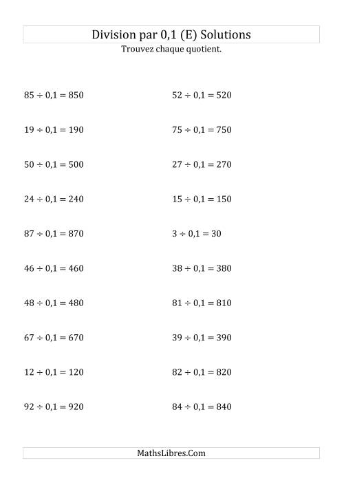 Division de nombres entiers par 0,1 (E) page 2