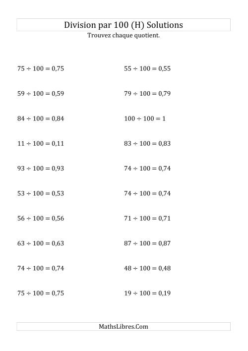Division de nombres entiers par 100 (H) page 2