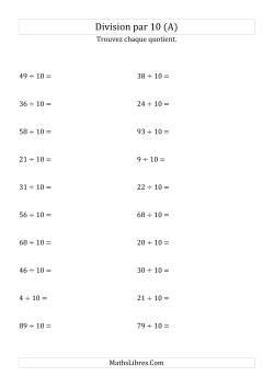 Division de nombres entiers par 10