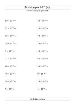 Division de nombres entiers par 10⁻¹