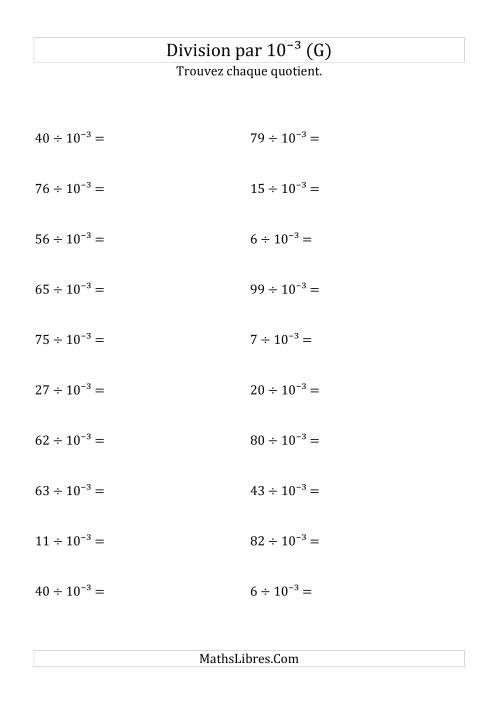 Division de nombres entiers par 10⁻³ (G)