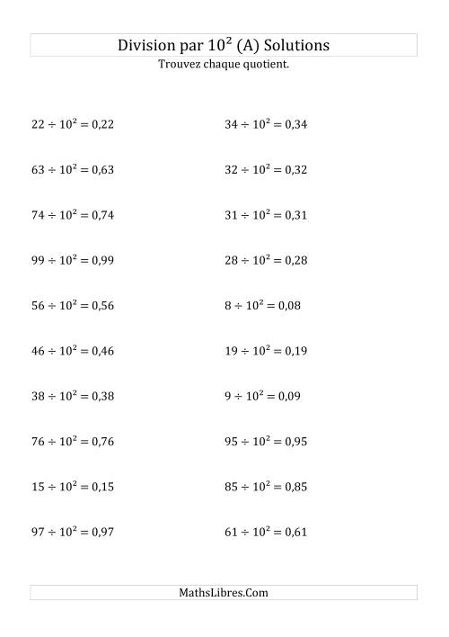 Division de nombres entiers par 10² (A) page 2
