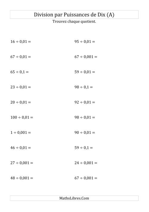 Division de nombres entiers par puissances n&eeacute;gatives de dix (forme standard) (Tout)