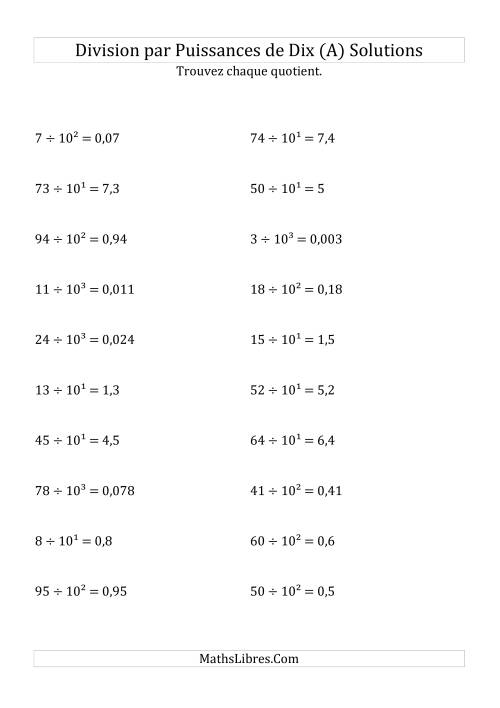 Division de nombres entiers par puissances positives de dix (forme exposant) (A) page 2