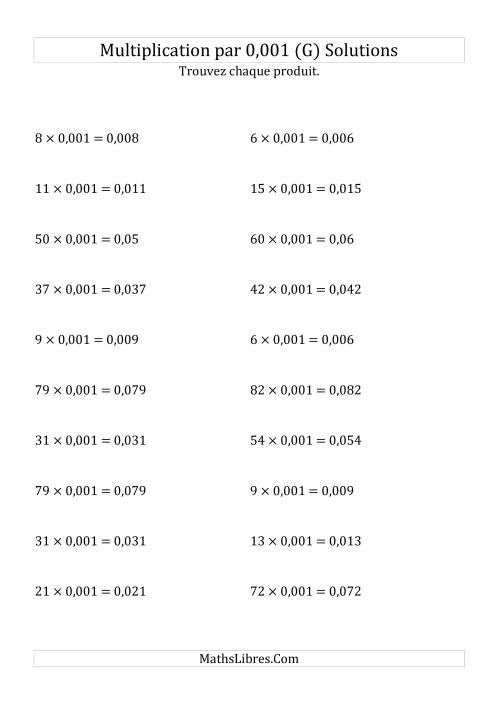 Multiplication de nombres entiers par 0,001 (G) page 2