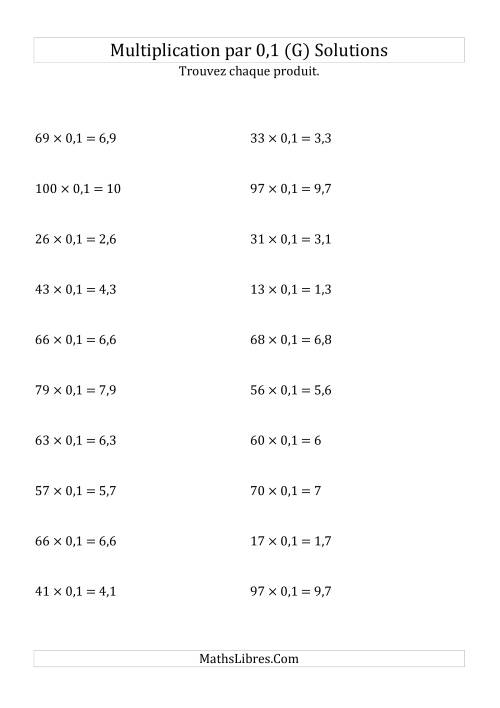Multiplication de nombres entiers par 0,1 (G) page 2