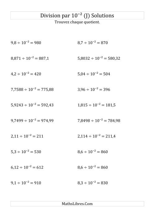 Division de nombres décimaux par 10<sup>-2</sup> (J) page 2