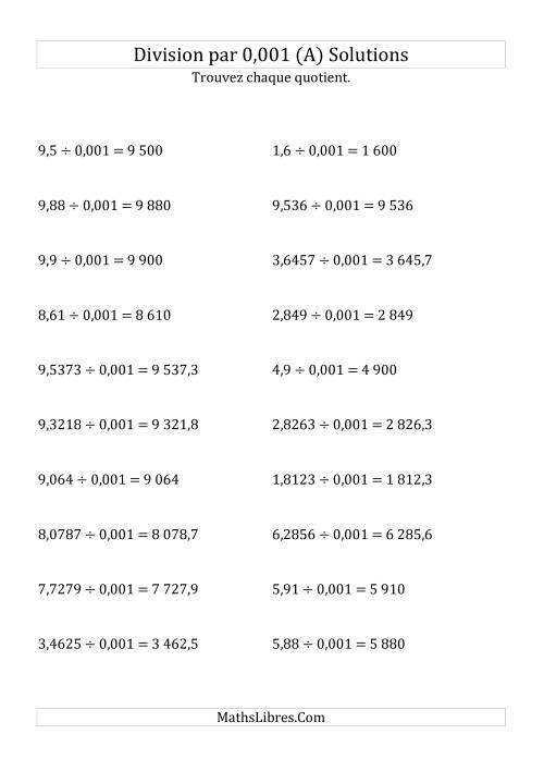 Division de nombres décimaux par 0,001 (A) page 2