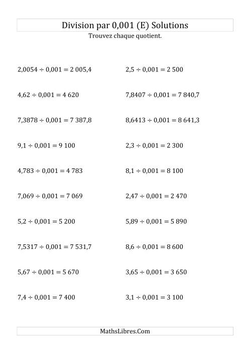 Division de nombres décimaux par 0,001 (E) page 2