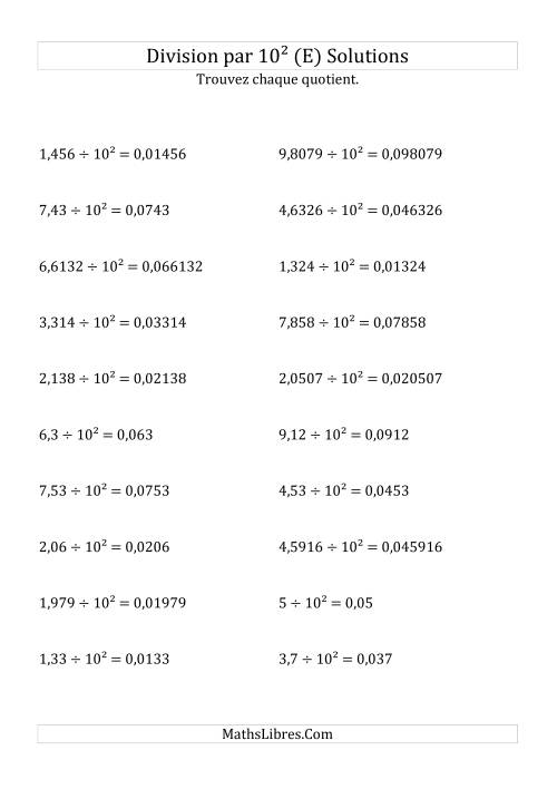 Division de nombres décimaux par 10<sup>2</sup> (E) page 2