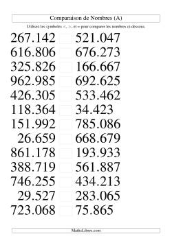 Comparaisons des chiffres jusqu'à 1.000.000 (version EU)