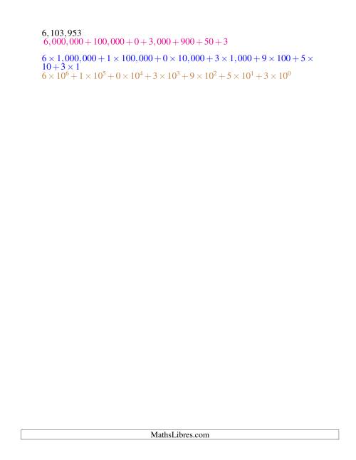 Écriture de nombres en forme dévoleppée 1,000,000 à 9,999,999 (version US) (O) page 2