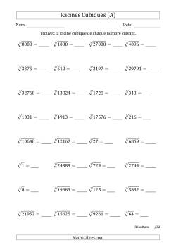 Racines Cubiques de 1 à 32