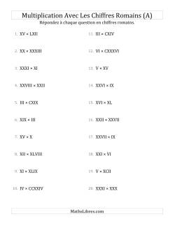 Multiplication Avec Les Chiffres Romains (Jusqu'à M)
