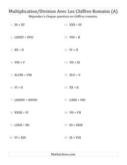 Multiplication/Division Avec Les Chiffres Romains (Jusqu'à C)