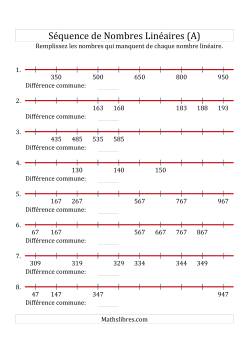 Séquence Personnalisée de Nombres Linéaires Croissants (Maximum 1 000)