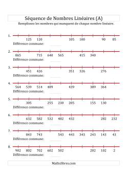 Séquence Personnalisée de Nombres Linéaires Décroissants (Maximum 1 000)