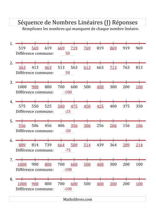 Séquence Personnalisée de Nombres Linéaires Croissants & Décroissants (De 100 à 1 000) (J) page 2