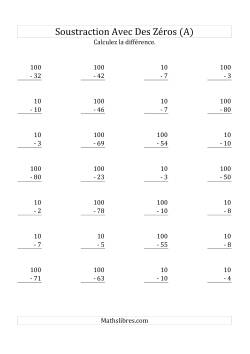 Soustraire 10 & 100 (Mélangés)