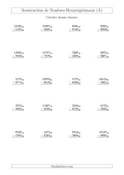 Soustraction de Nombres Hexatrigésimaux (Base 36)